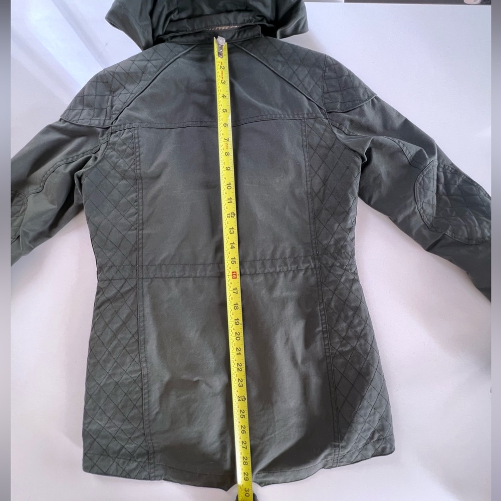 Barbour Parka Waxed Green Hooded Coat Jacket Womens - Picture 10 of 15